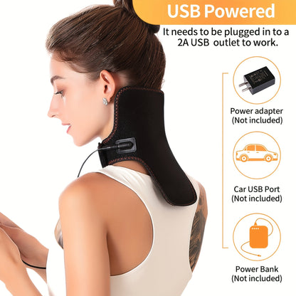 USB Heated Neck Wrap with Massage(Black)