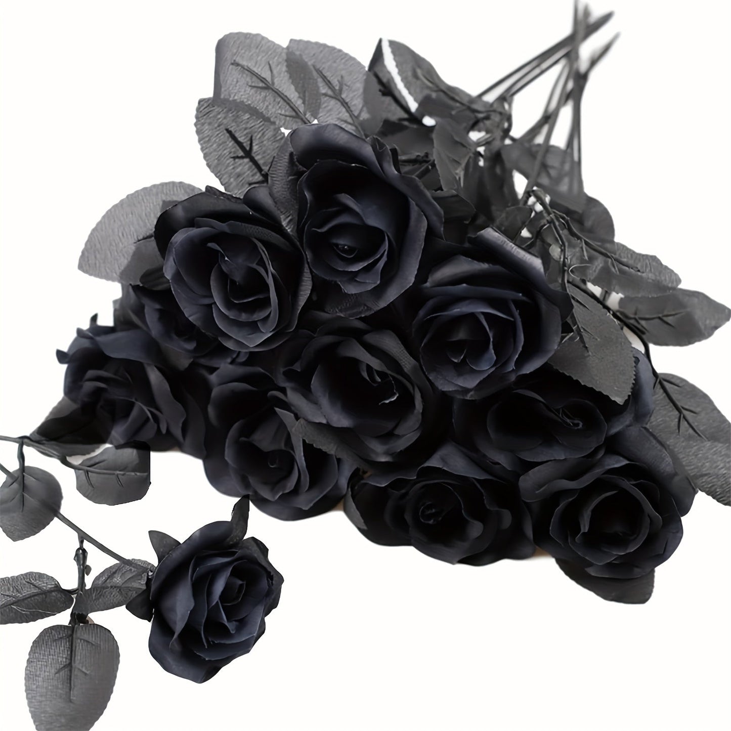 20pcs Black Roses Artificial Flowers
