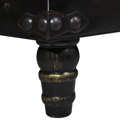 Dark Brown Storage Bench with Tufted Faux Leather Upholstery