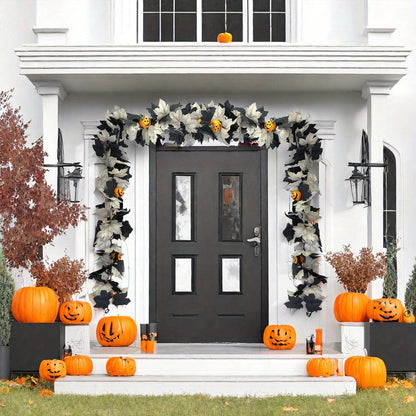 Black & White Maple Leaf Garland Set