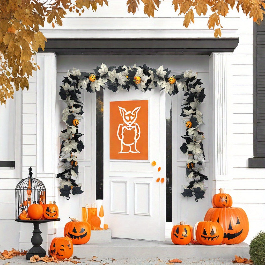 Black & White Maple Leaf Garland Set