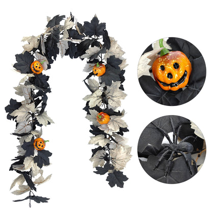 Black & White Maple Leaf Garland Set
