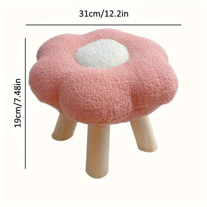 Flower-Shaped Wooden Step Stool for Home and Office