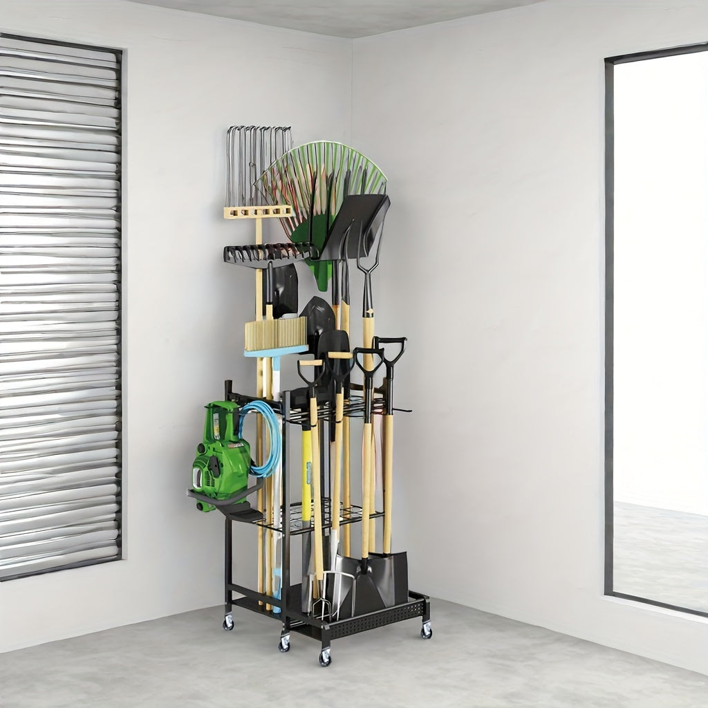 Garage Garden Tool Organizer with Hooks