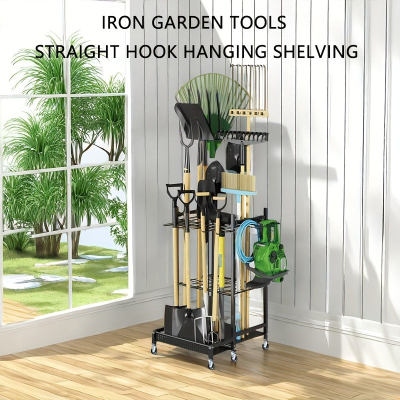 Garage Garden Tool Organizer with Hooks