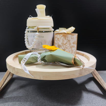 Foldable Wooden Sofa Armrest Tray Clip-On