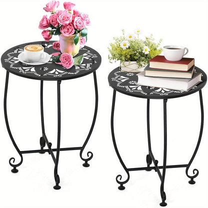 2-Pack Cast Iron Patio Side Tables