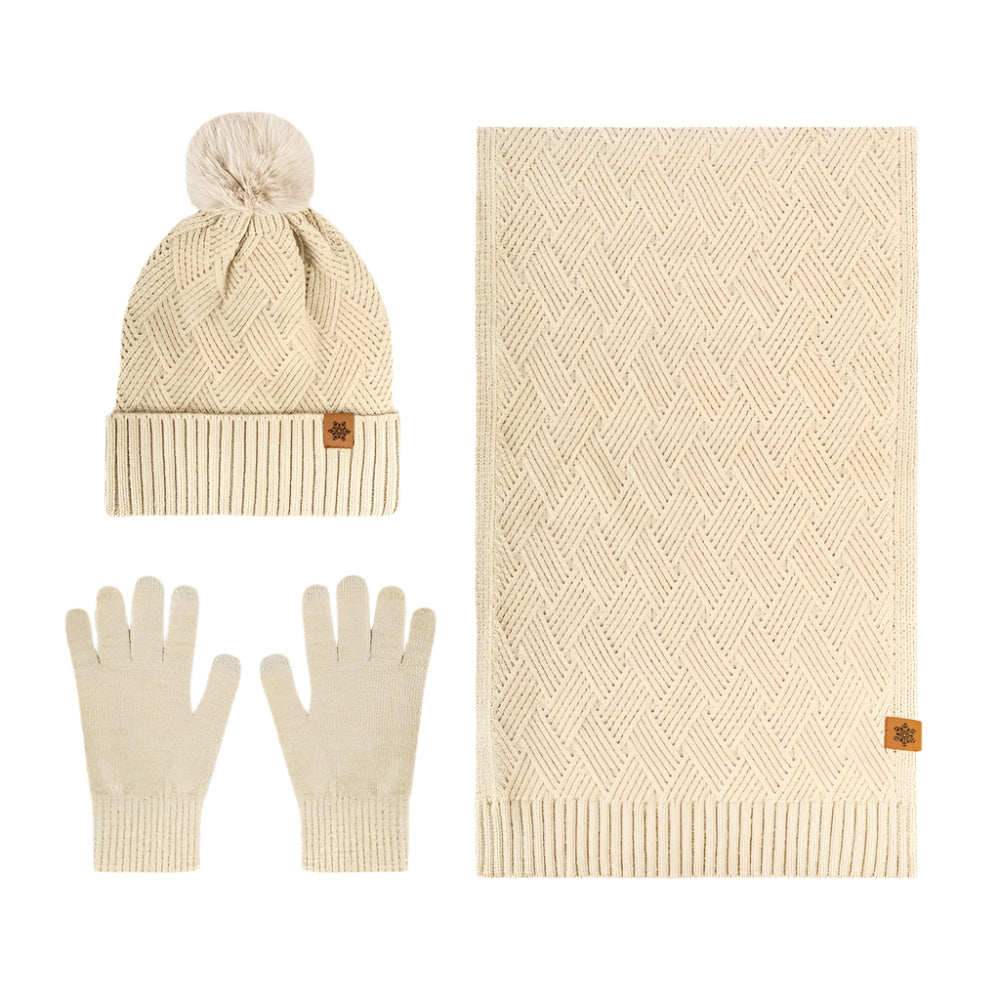 Women's Winter Cashmere Hat and Scarf Set