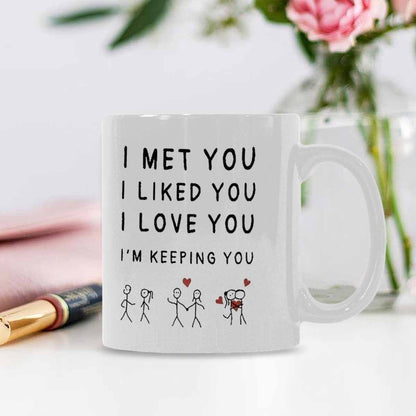 3D Ceramic Coffee Mug with Romantic Quote for Couples