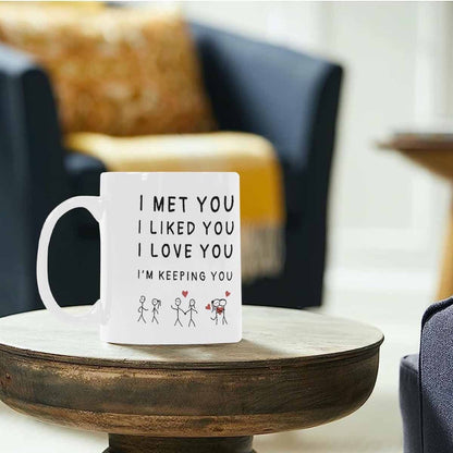 3D Ceramic Coffee Mug with Romantic Quote for Couples