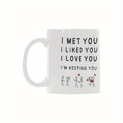 3D Ceramic Coffee Mug with Romantic Quote for Couples