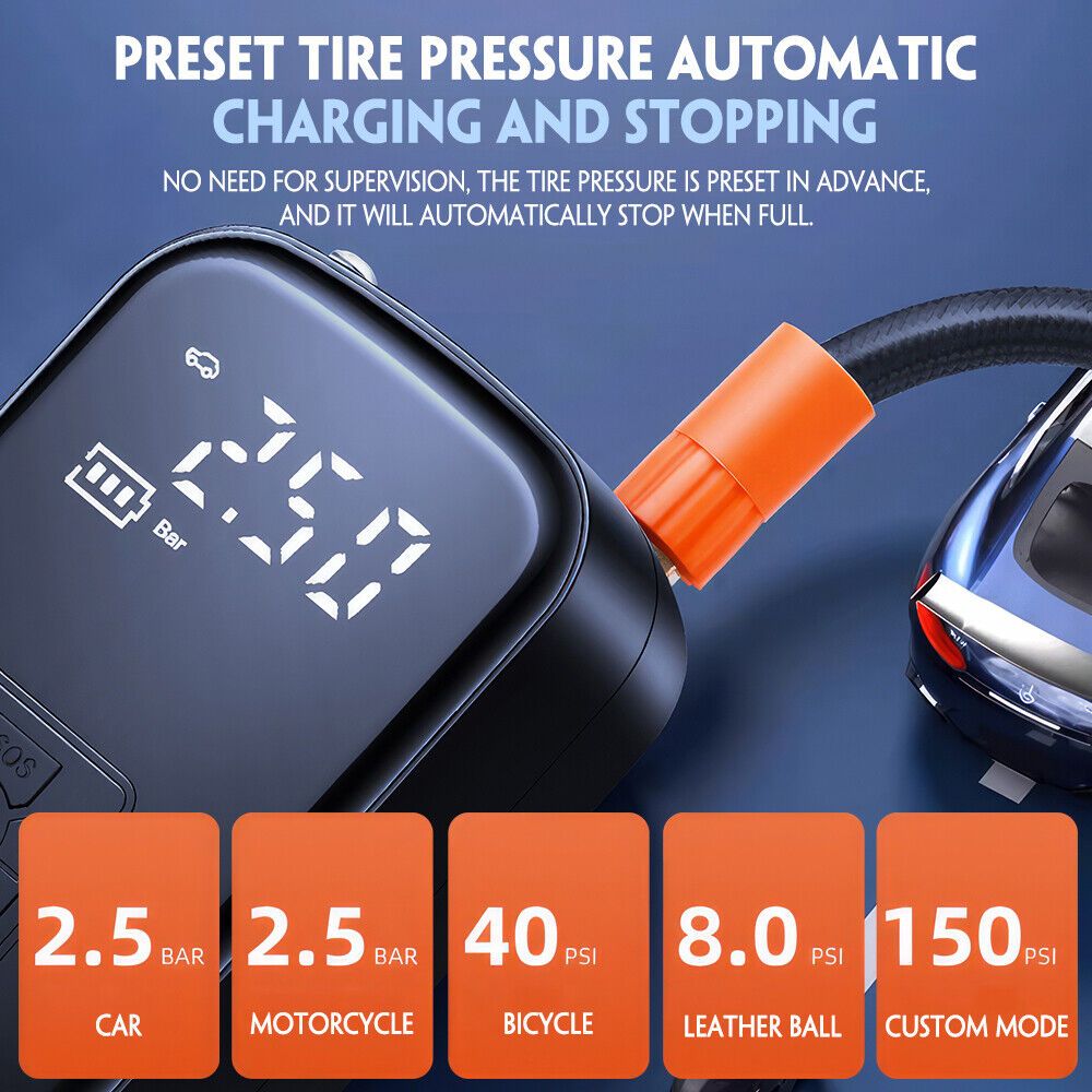 150PSI Portable Cordless Air Compressor Tire Inflator