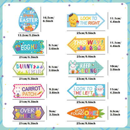 Easter Egg Hunt Bunny Chick Yard Signs Set