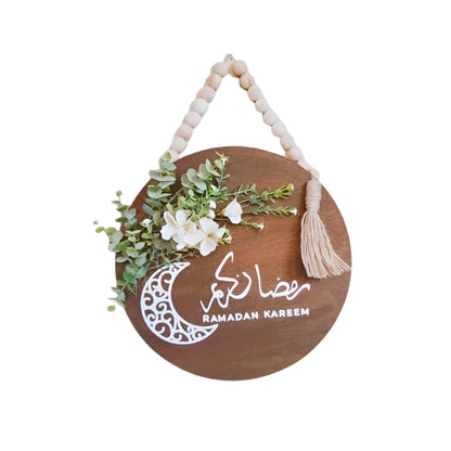 Elegant Ramadan Kareem Large Birch Wood Wreath