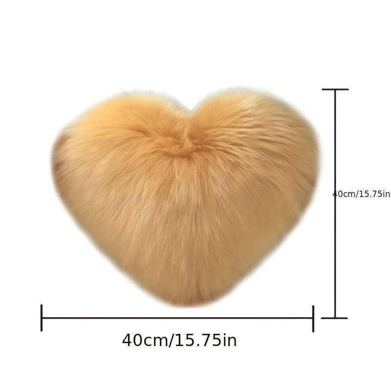 Heart Shaped Long Plush Pillow Cushion