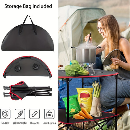 Folding Camping Table with Cup Holders & Carry Bag