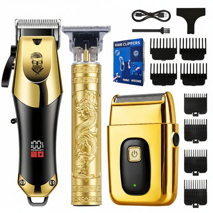 3pcs Men's Electric Hair Clippers Kit