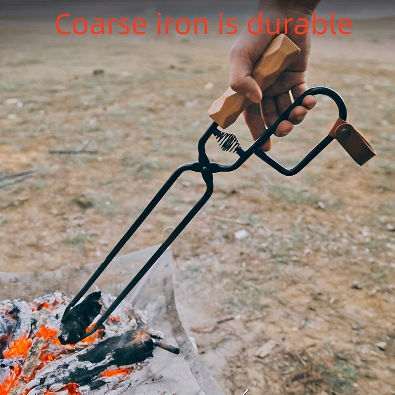 Extra-Long Heat-Resistant Charcoal Tongs for BBQ & Fire Pit