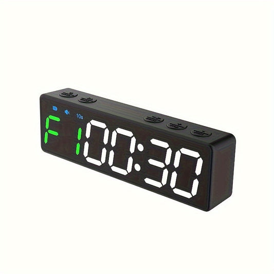 Rechargeable Gym Timer with 8 Fat Burning Training Modes(Black)