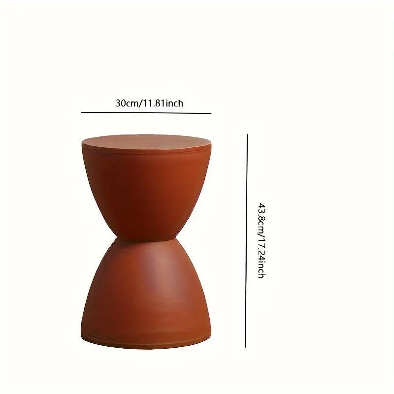 Hourglass-Shaped Plastic Storage Bench - Brownish Red