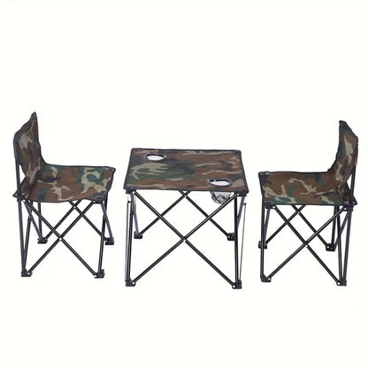 3 pcs Portable Outdoor Camping Table and Chair Set