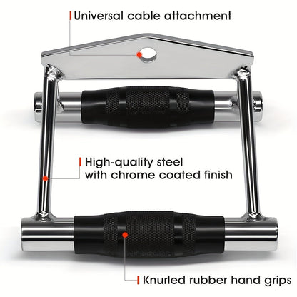 Ergonomic V-Shaped Pull Down Bar with Drawstring Bag & 21-Day Workout Tracker(Black)