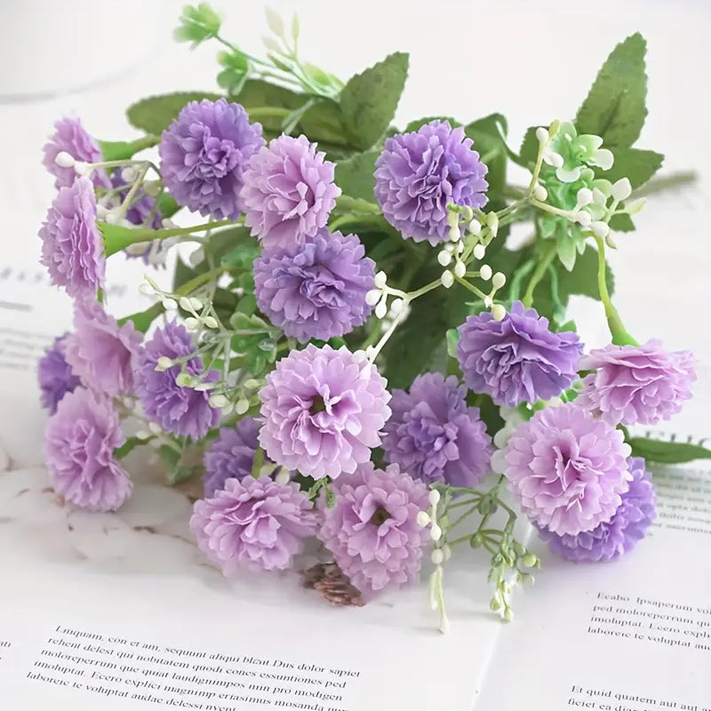 Bundle of 6: Realistic 20-Head Purple Hydrangea Silk Flowers