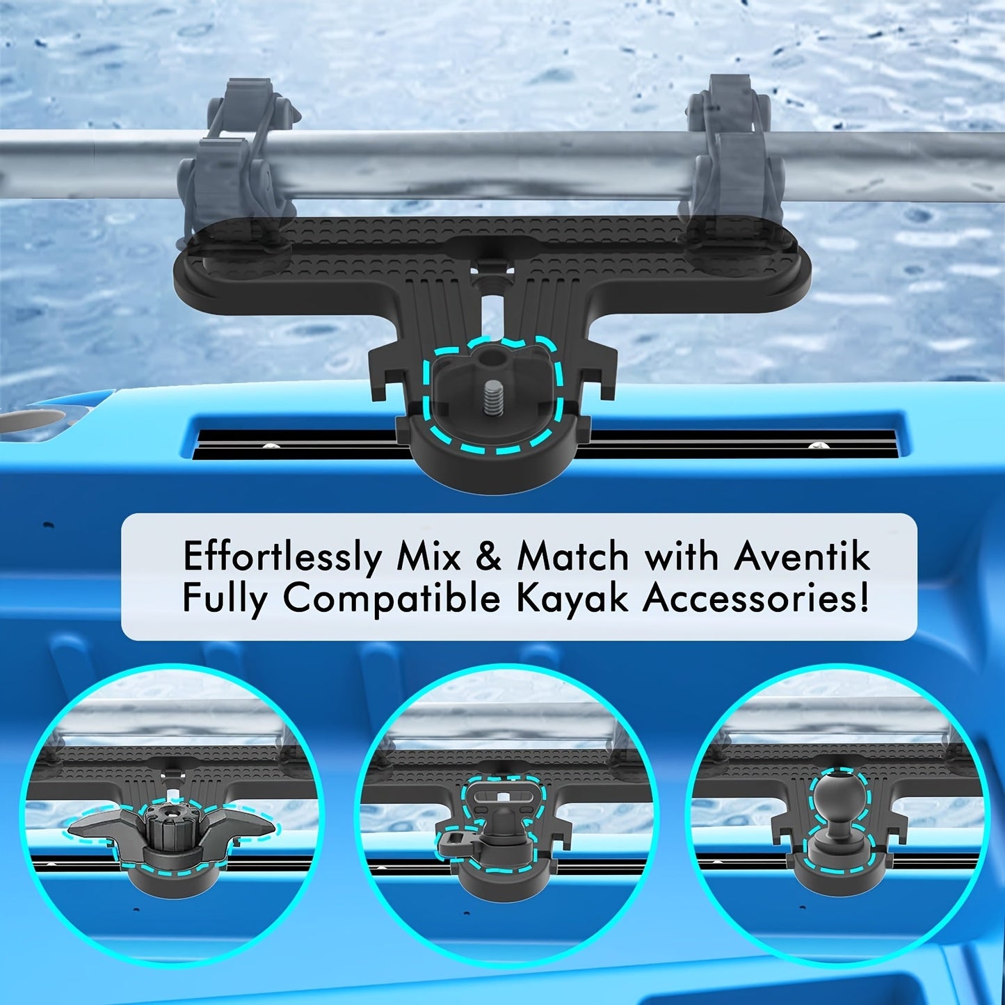 Kayak Rail Track Set Tool-Free T-Shaped Mount