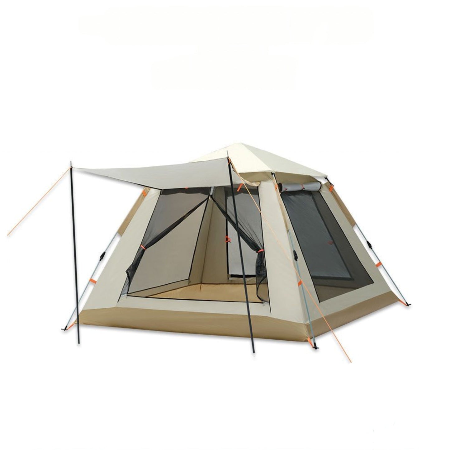 8-Person Family Camping Tent with Canopy Setup