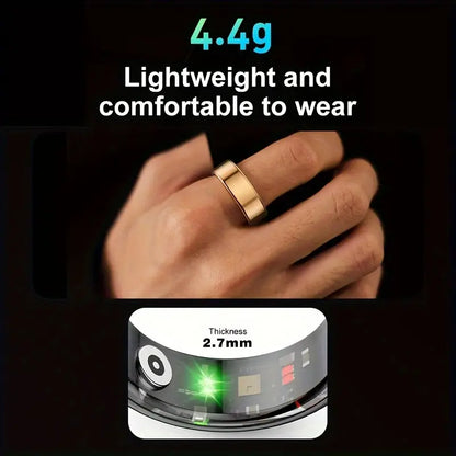 Smart Ring Fitness Tracker - Stainless Steel Workout Smart Ring