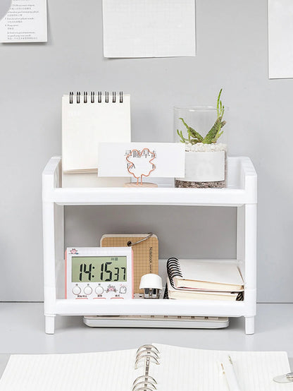 Double Layer Storage Rack for Desk Organization
