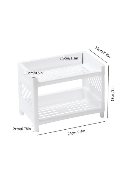 Double Layer Storage Rack for Desk Organization