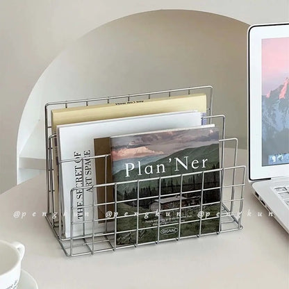 Three-Tier Iron Magazine and Book Storage Rack