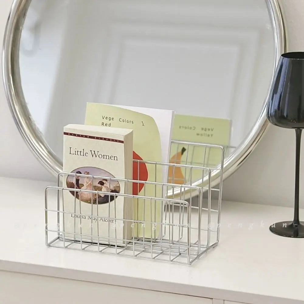 Three-Tier Iron Magazine and Book Storage Rack