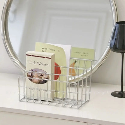 Three-Tier Iron Magazine and Book Storage Rack