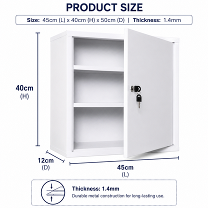 3-Tier Wall-Mounted Metal Medicine Cabinet