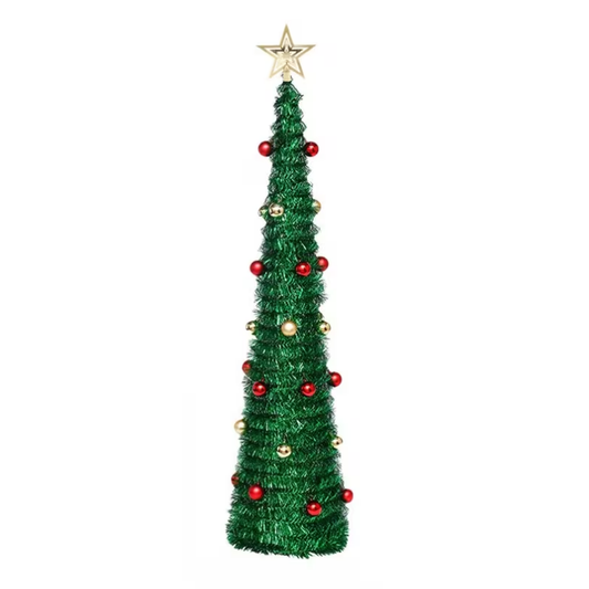 Collapsible Christmas Tree with Ornaments