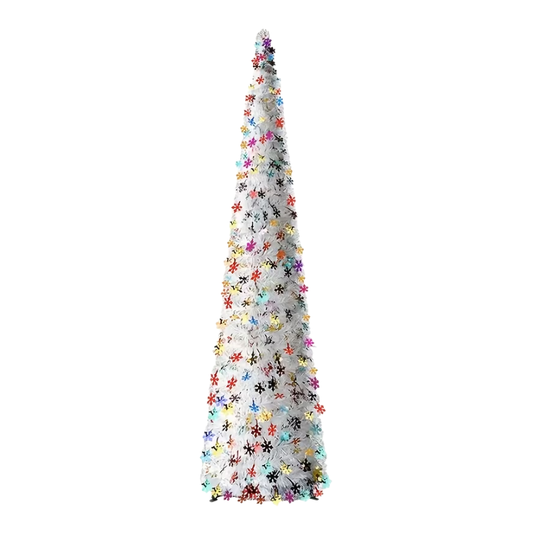 White Tinsel Pop-Up Christmas Tree