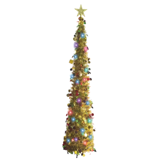 Pre-Lit Pop-Up Pencil Christmas Tree