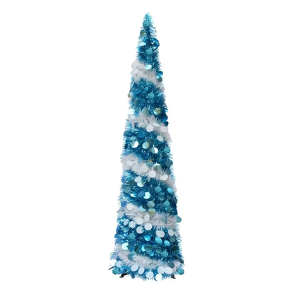 Blue White Glitter Christmas Tree