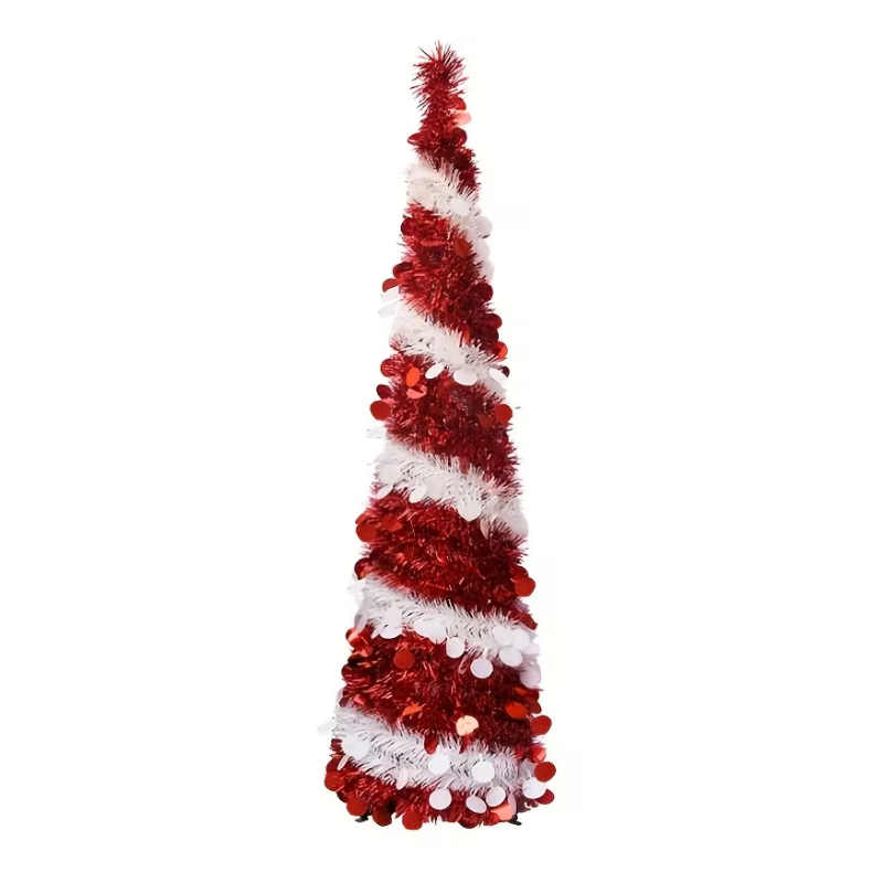 Red White Spiral Christmas Tree