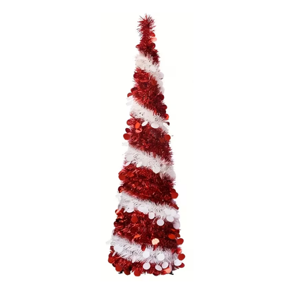 Red White Spiral Christmas Tree