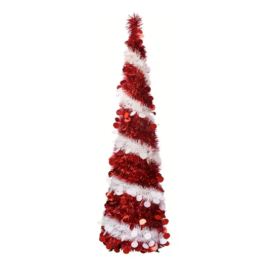 Red White Spiral Christmas Tree