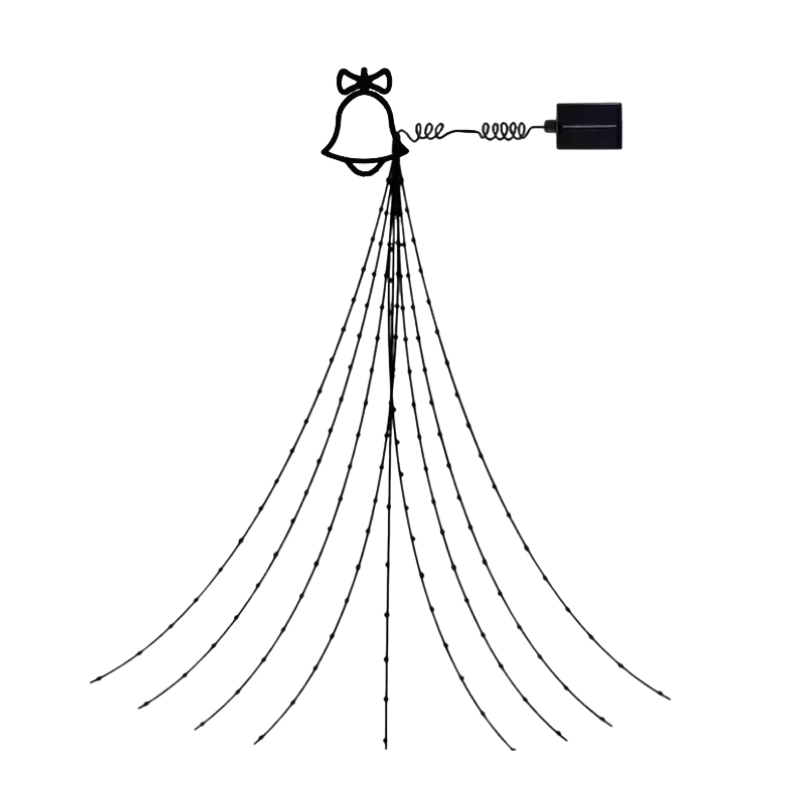 Christmas Solar Waterfall Tree Fairy String Lights Outdoor