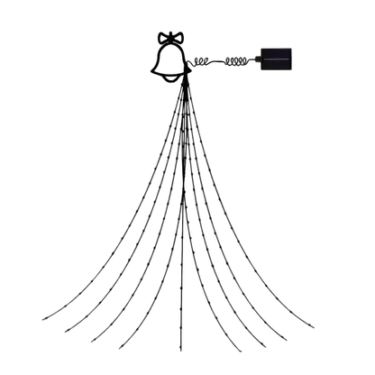 Christmas Solar Waterfall Tree Fairy String Lights Outdoor