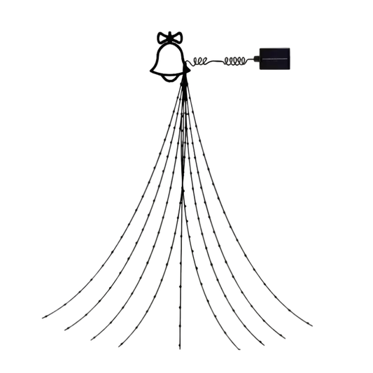 Christmas Solar Waterfall Tree Fairy String Lights Outdoor