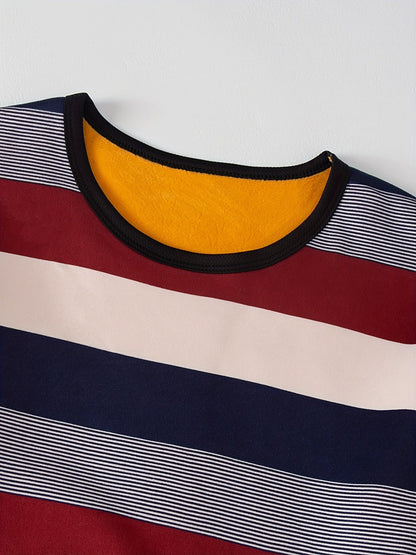 Men's Thermal Striped Skiing Fleece Shirt