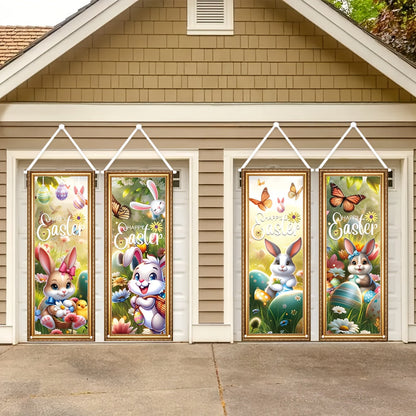 4pcs Easter Decorative Flags Set for Yard and Porch