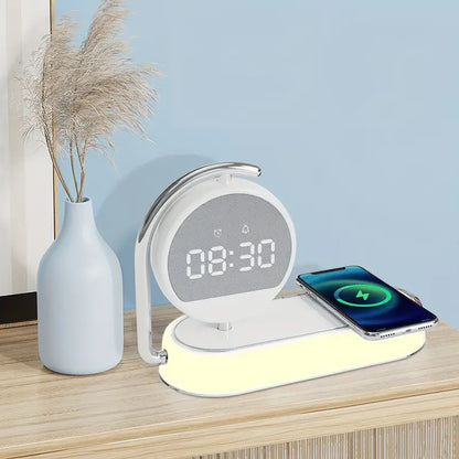 Fantasy Tropical Night Light & Wireless Charger Stand with Digital Alarm Clock