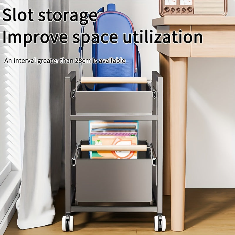 Mobile Book Bag Storage Rack Trolley